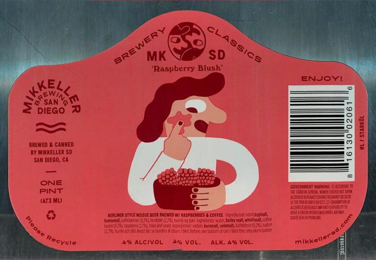 Raspberry Blush beer label from Mikkeller SD