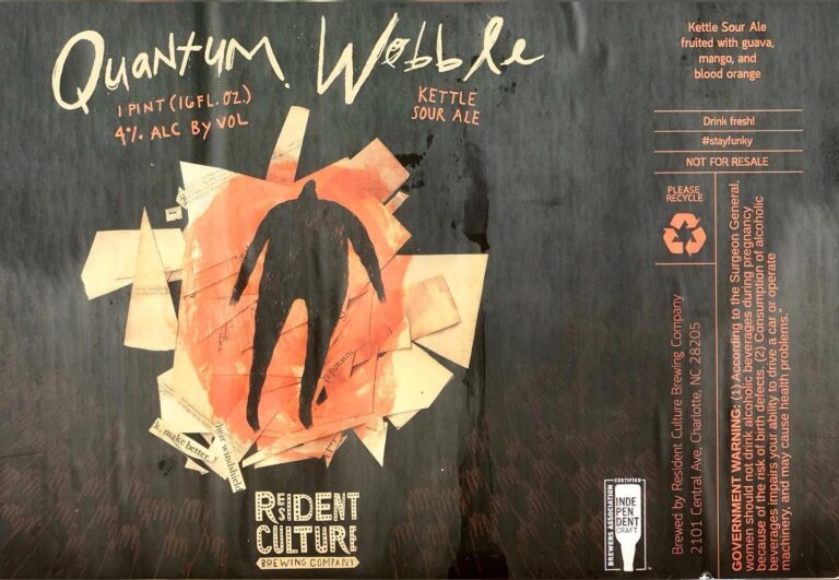 Quantum Wobble beer label from Resident Culture, artwork by Maryssa Pickett