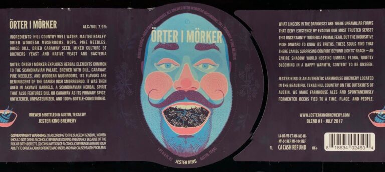 Örter i Mörker beer label from Jester King