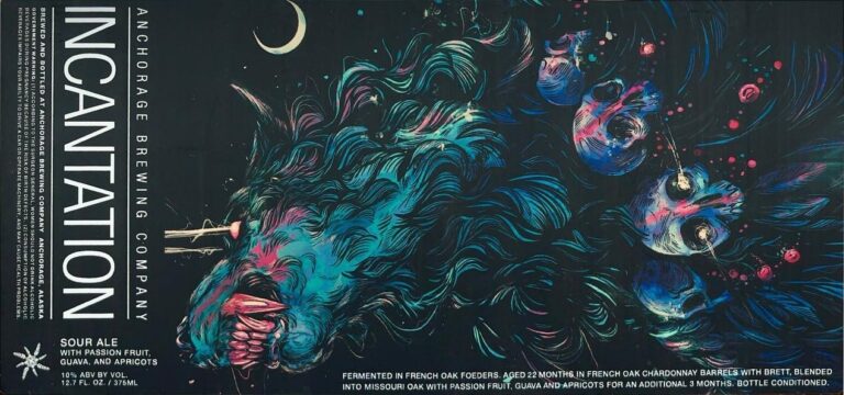 Incantation beer label from Anchorage, artwork by Rob Bowyer