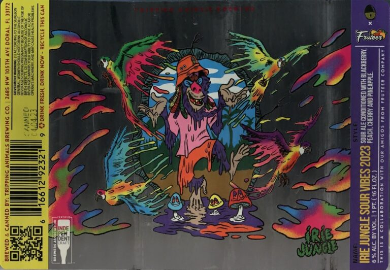 Irie Jungle Sour Vibes 2023 beer label from Tripping Animals
