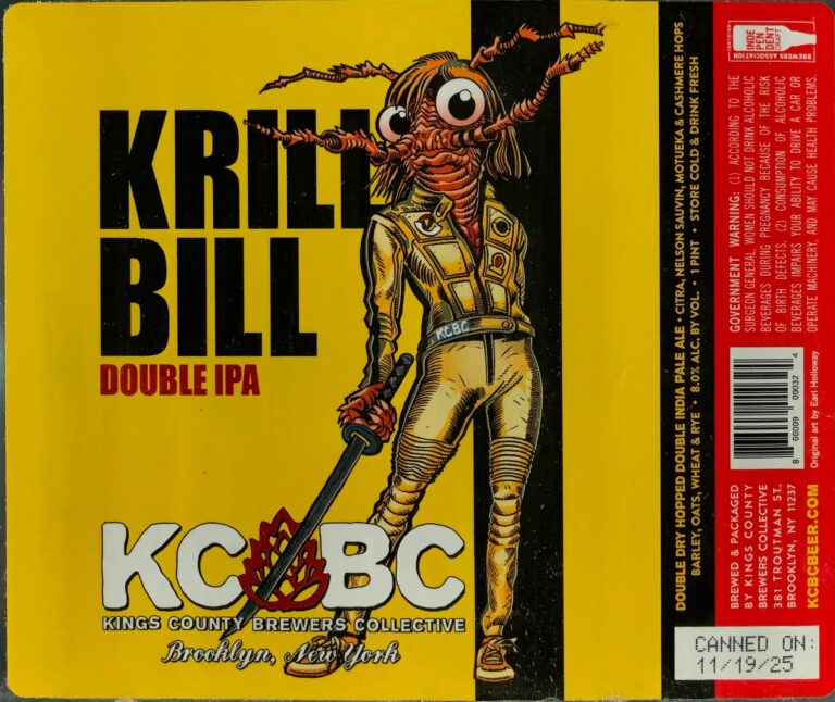 Krill Bill beer label from KCBC, artwork by Earl Holloway