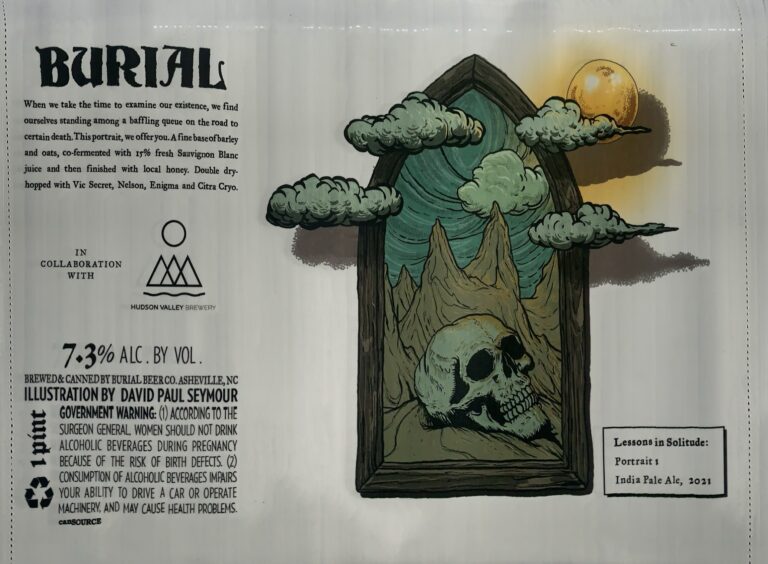 Lessons in Solitude: Portrait I beer label from Burial & Hudson Valley, artwork by David Paul Seymour