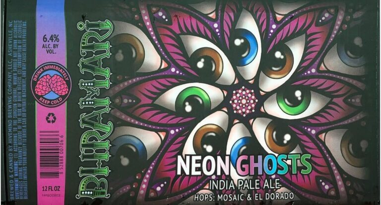 Neon Ghosts beer label from Bhramari