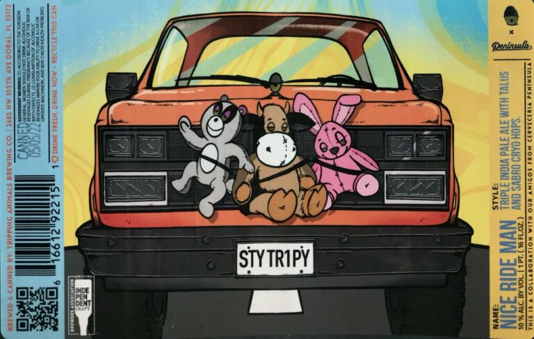 Nice Ride Man beer label from Tripping Animals
