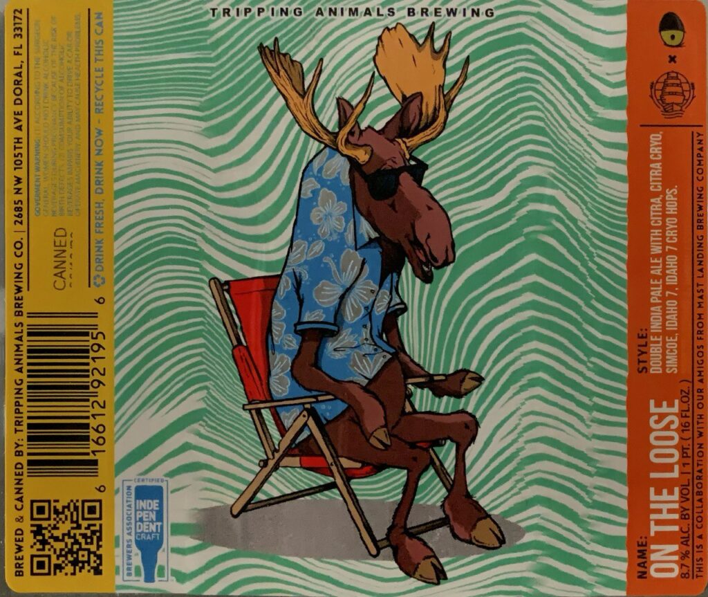 On the Loose beer label from Tripping Animals