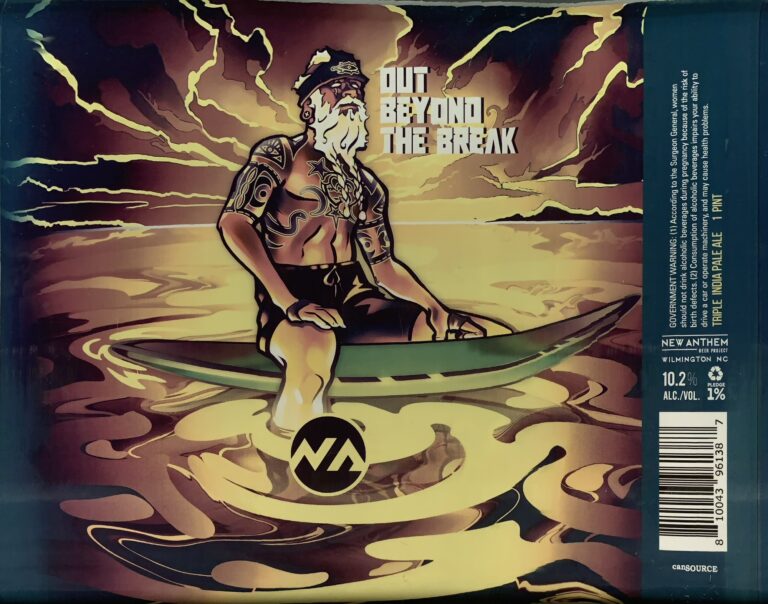 Out Beyond the Break beer label from New Anthem Beer Project