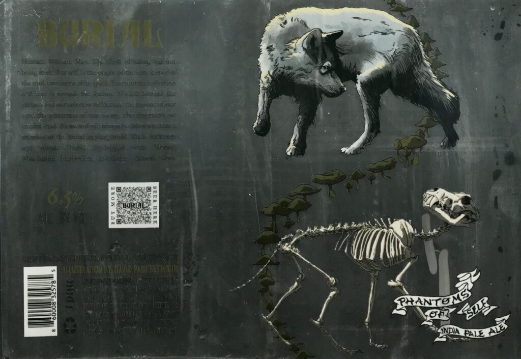 Phantoms of Self beer label from Burial, artwork by David Paul Seymour