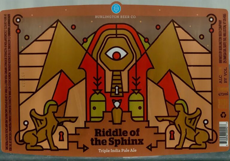 Riddle of the Sphinx beer label from Burlington