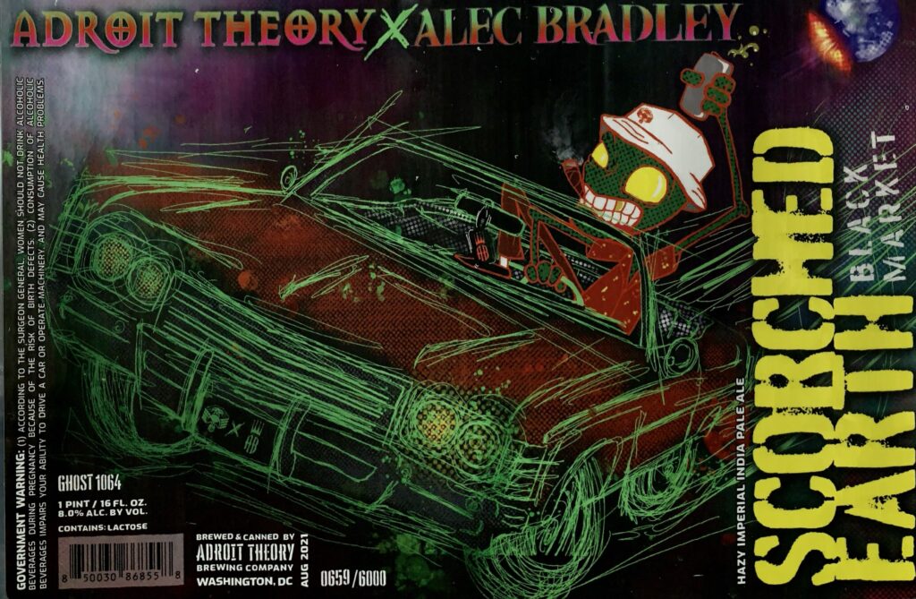 Scorched Earth (Ghost 1064) beer label from Adroit Theory