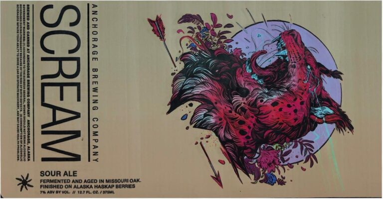 Scream beer label from Anchorage, artwork by Michelle KamMei Harvey