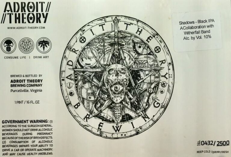 Shadows (Ghost 1220) beer label from Adroit Theory