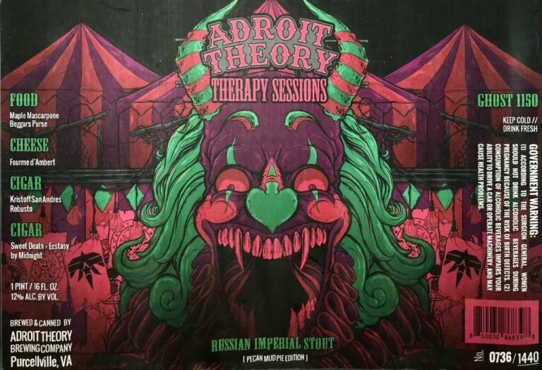 Therapy Sessions – Russian Imperial Stout [Mud Pie Edition] (Ghost 1150) beer label from Adroit Theory