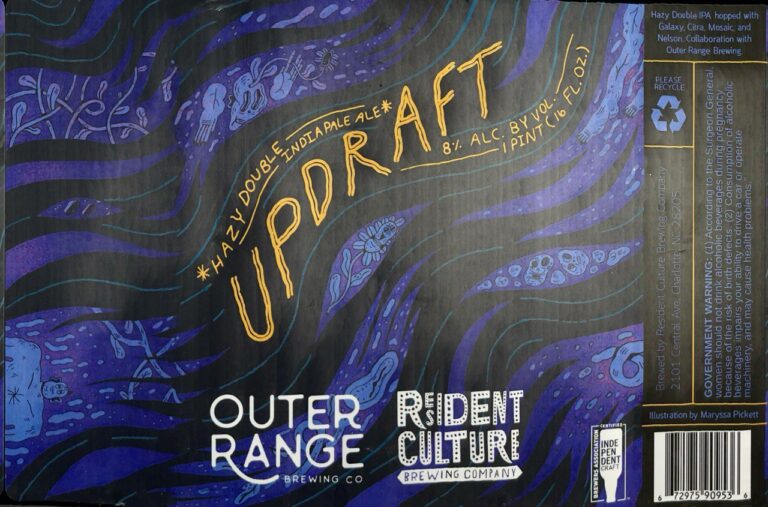 Updraft beer label from Outer Range & Resident Culture