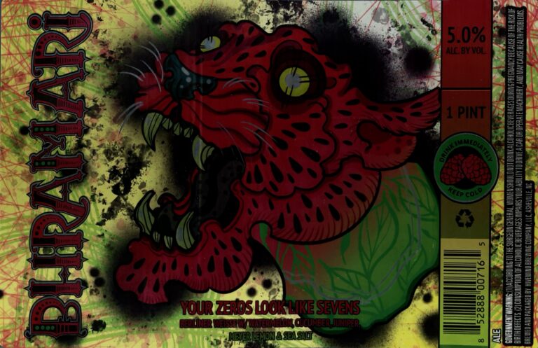 Your Zeros Look Like Sevens beer label from Bhramari