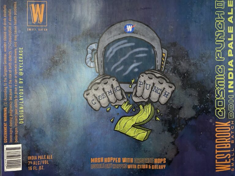 Cosmic Punch 2 beer label from Westbrook