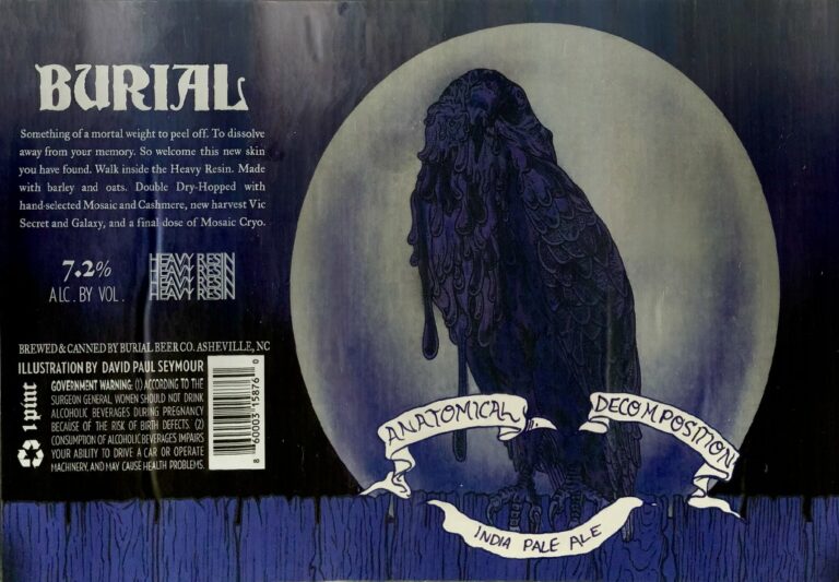 Anatomical Decomposition beer label from Burial, artwork by David Paul Seymour