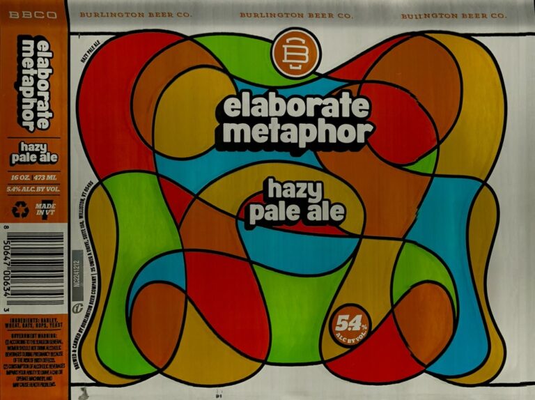 Elaborate Metaphor beer label from Burlington