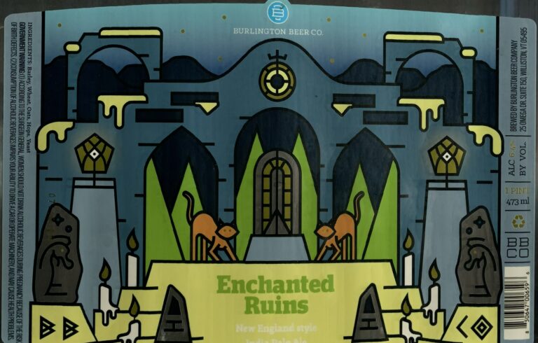Enchanted Ruins beer label from Burlington