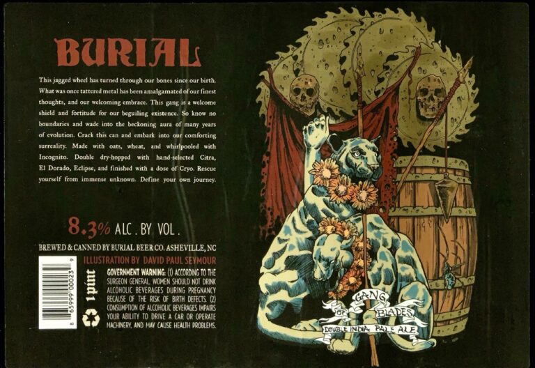 Gang of Blades (2022 And Beyond) beer label from Burial, artwork by David Paul Seymour