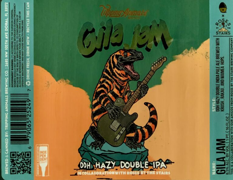 Gila Jam beer label from Tripping Animals & Roses by the Stairs