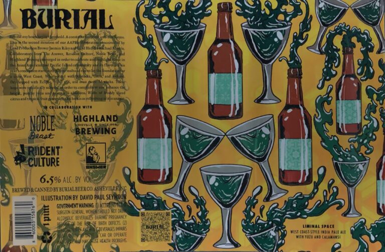 Liminal Space beer label from Burial & Noble Beast & Highland & Resident Culture & The Answer, artwork by David Paul Seymour