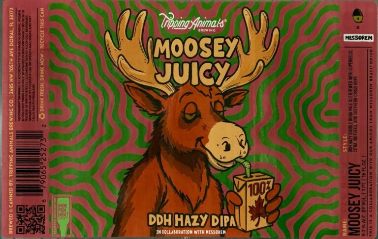 Moosey Juicy beer label from Tripping Animals