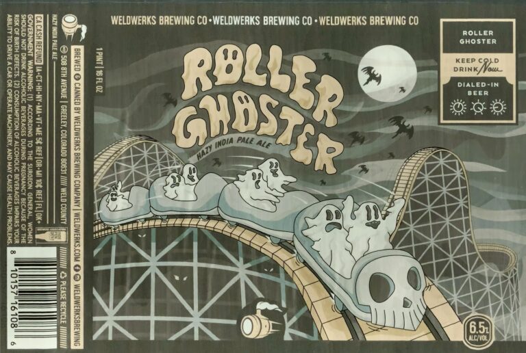 Roller Ghoster beer label from WeldWerks