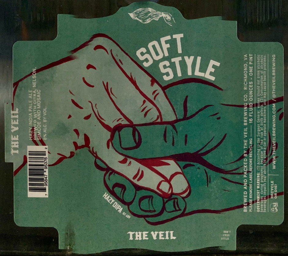 Soft Style (Citra, Nelson, Simcoe And Mosaic) beer label from The Veil