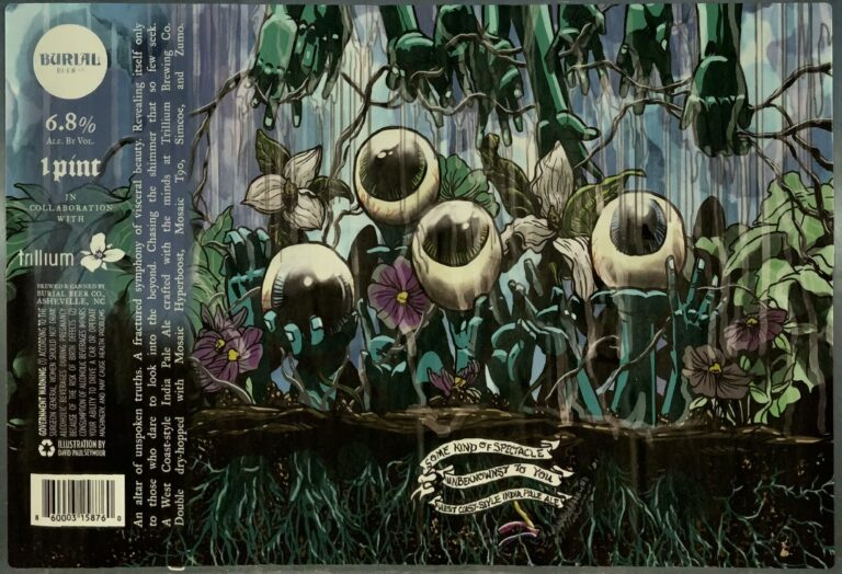 Some Kind Of Spectacle Unbeknownst To You beer label from Burial & Trillium, artwork by David Paul Seymour