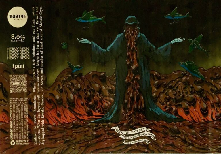 There We Had Met the Limits of Our Minds beer label from Burial, artwork by David Paul Seymour