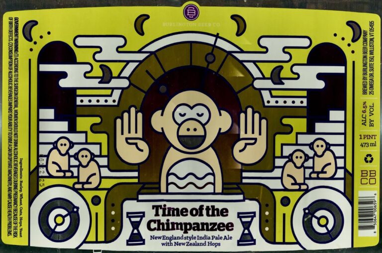 Time of the Chimpanzee beer label from Burlington