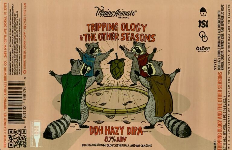 Tripping Ology And the Other Seasons beer label from Tripping Animals & Other Half