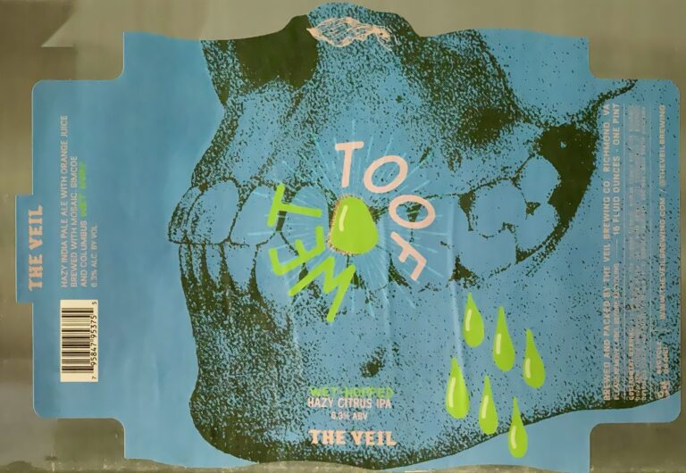 Wet Toof beer label from The Veil