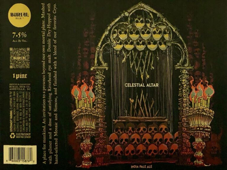 Celestial Altar beer label from Burial, artwork by David Paul Seymour