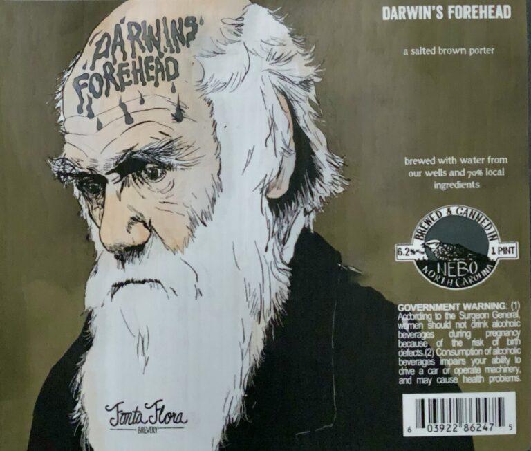 Darwin’s Forehead beer label from Fonta Flora