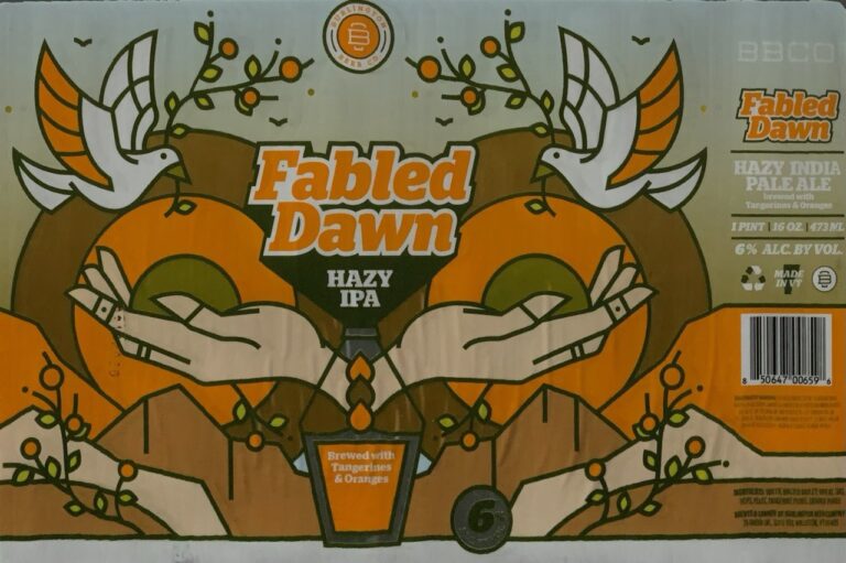 Fabled Dawn beer label from Burlington