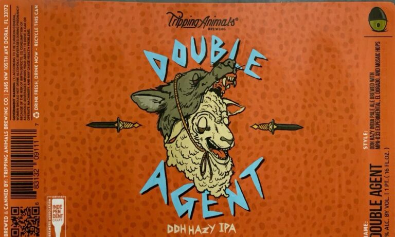 Double Agent beer label from Tripping Animals
