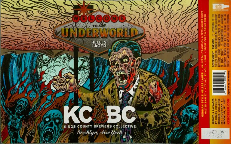 Welcome To the Underworld beer label from KCBC, artwork by Earl Holloway
