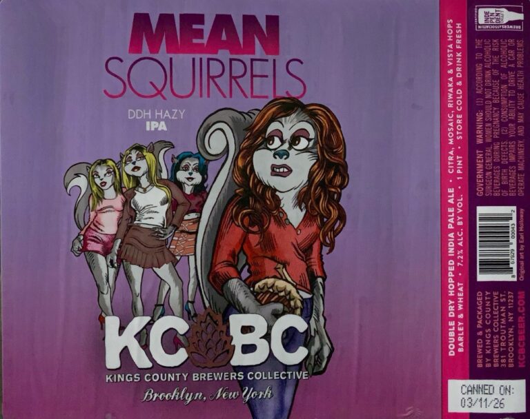 Mean Squirrels beer label from KCBC, artwork by Earl Holloway