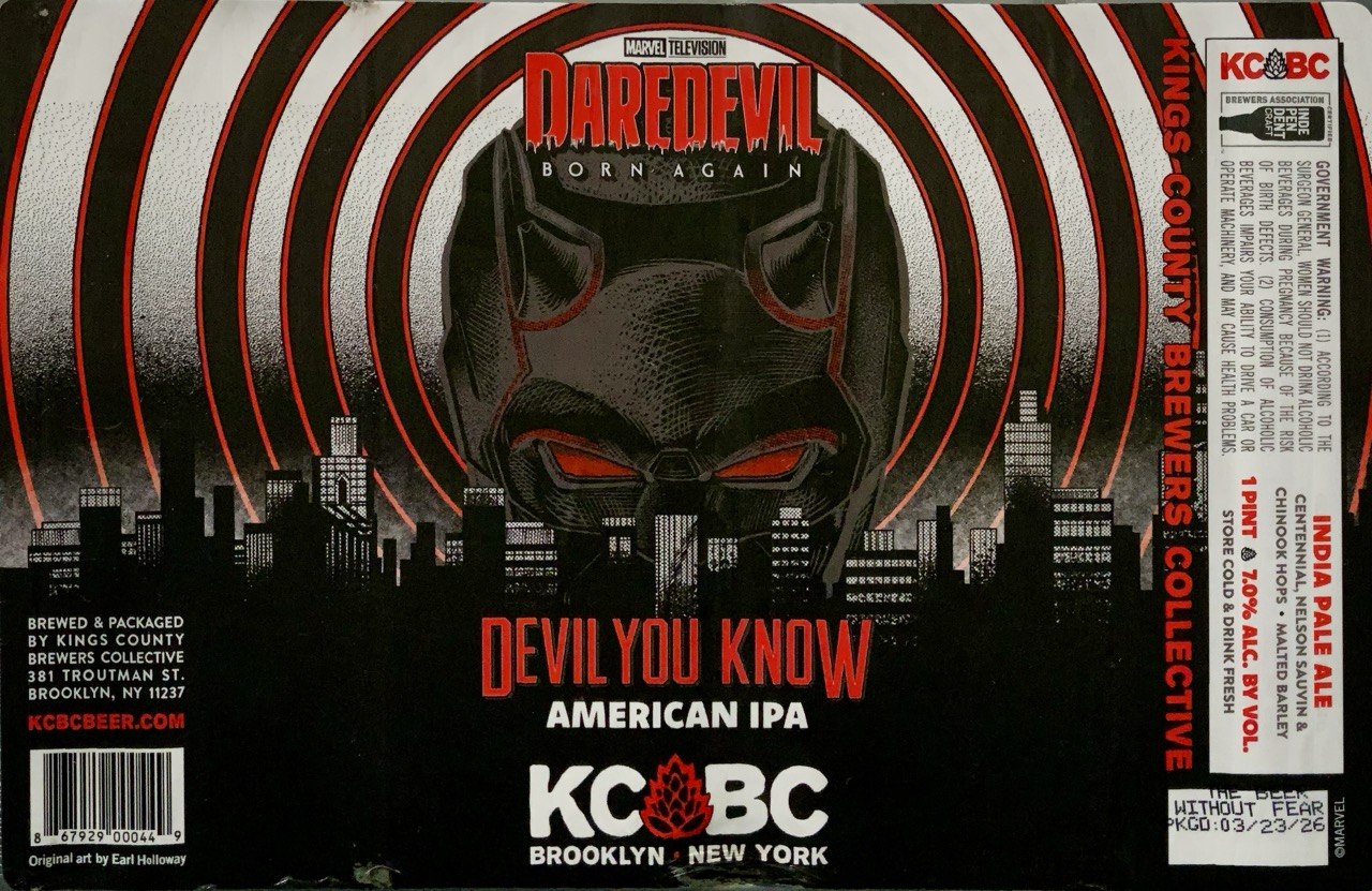 KCBC Devil You Know 2026 Daredevil Born Again label art