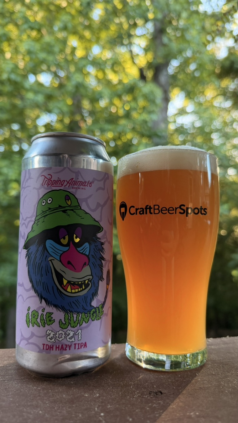 CraftBeerSpots check-in photo of Tripping Animals Irie Jungle 2021 can and glass