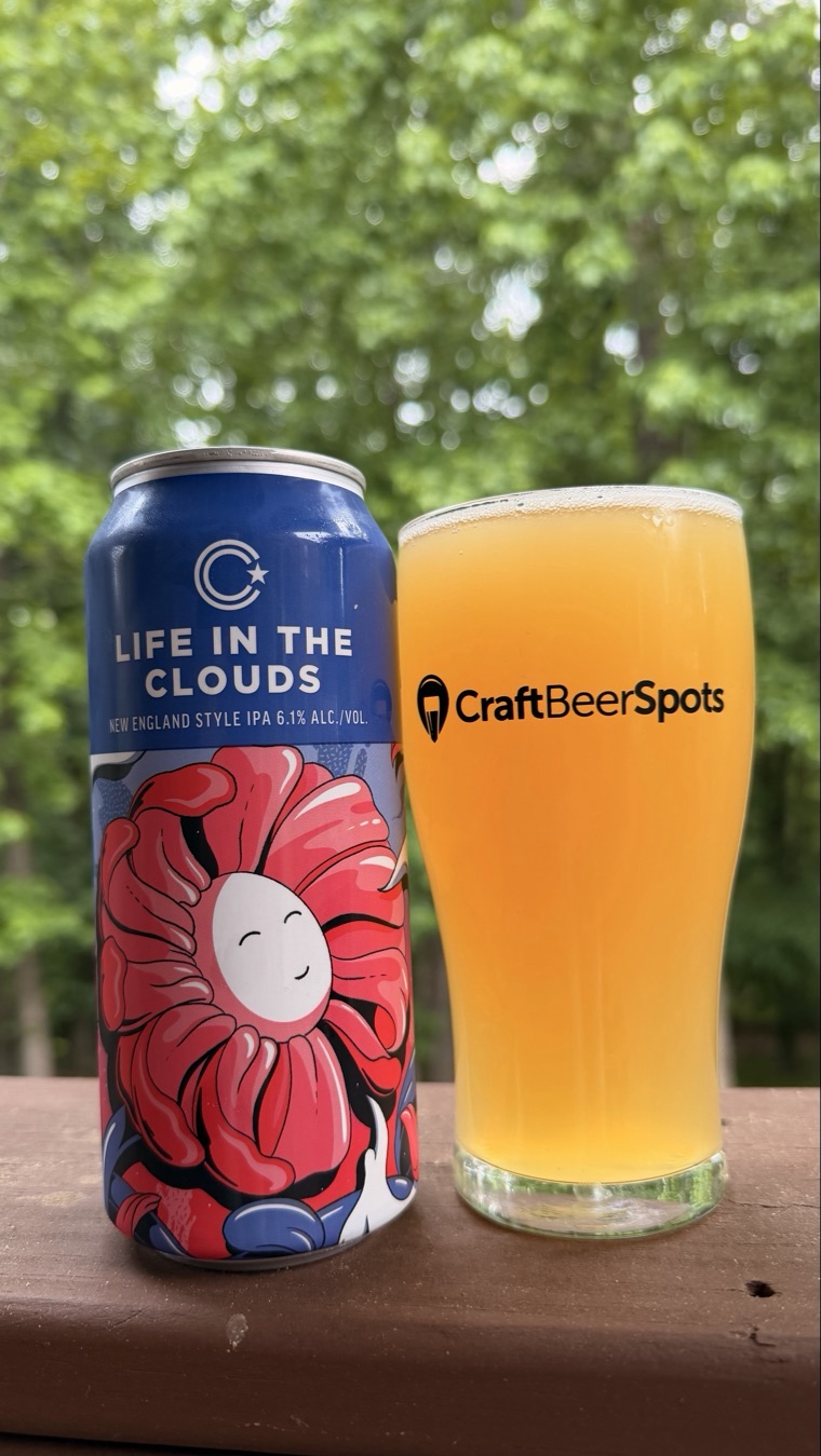 CraftBeerSpots Untappd photo of Collective Arts Life in the Clouds Nic Mac red flower can and glass