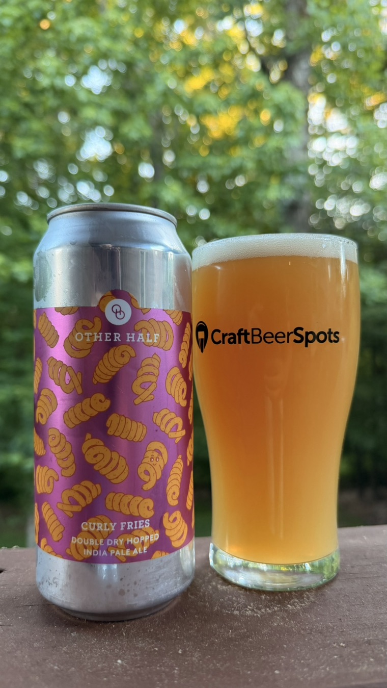 CraftBeerSpots check-in photo of Other Half Curly Fries can and beer glass