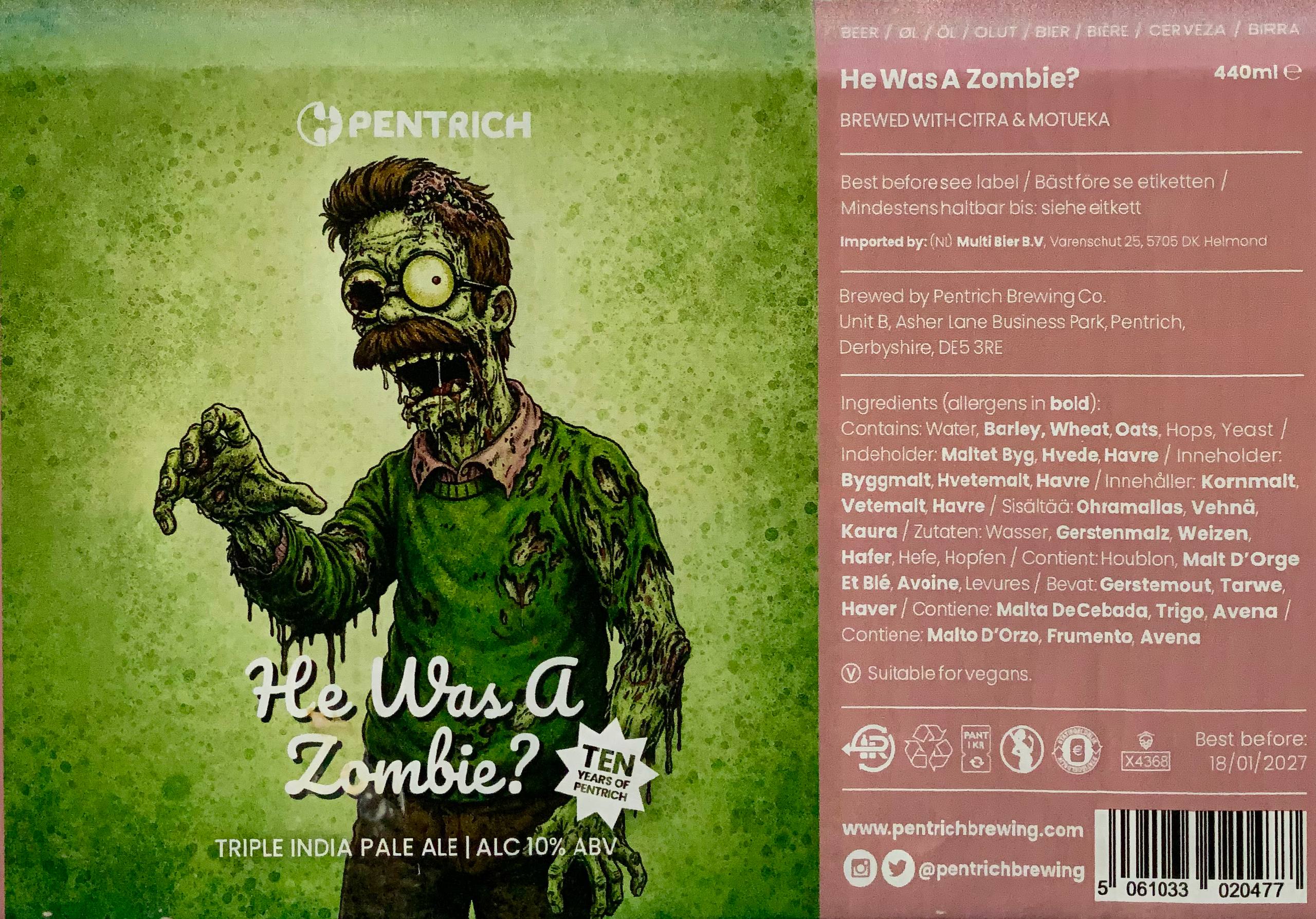 Pentrich He Was A Zombie label panorama