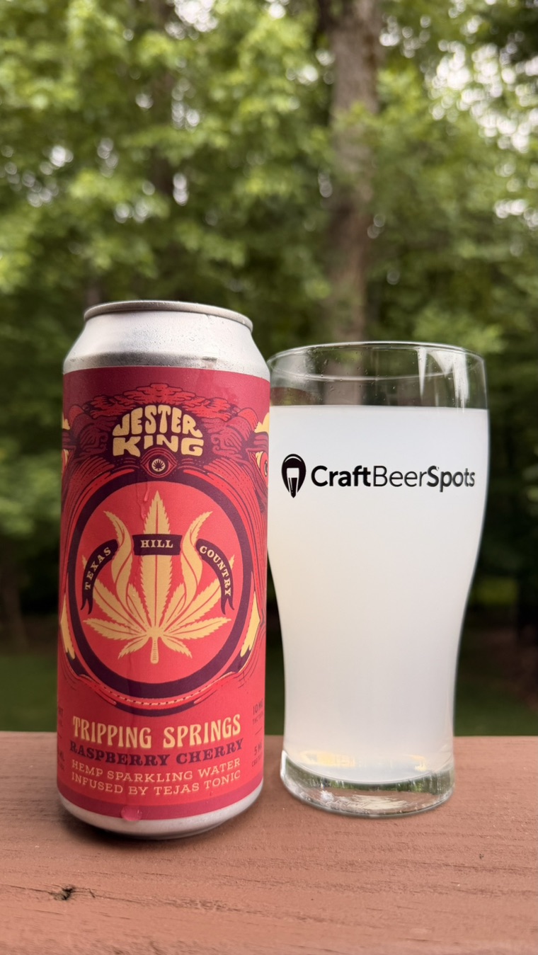 CraftBeerSpots check-in photo for Tripping Springs showing the full can