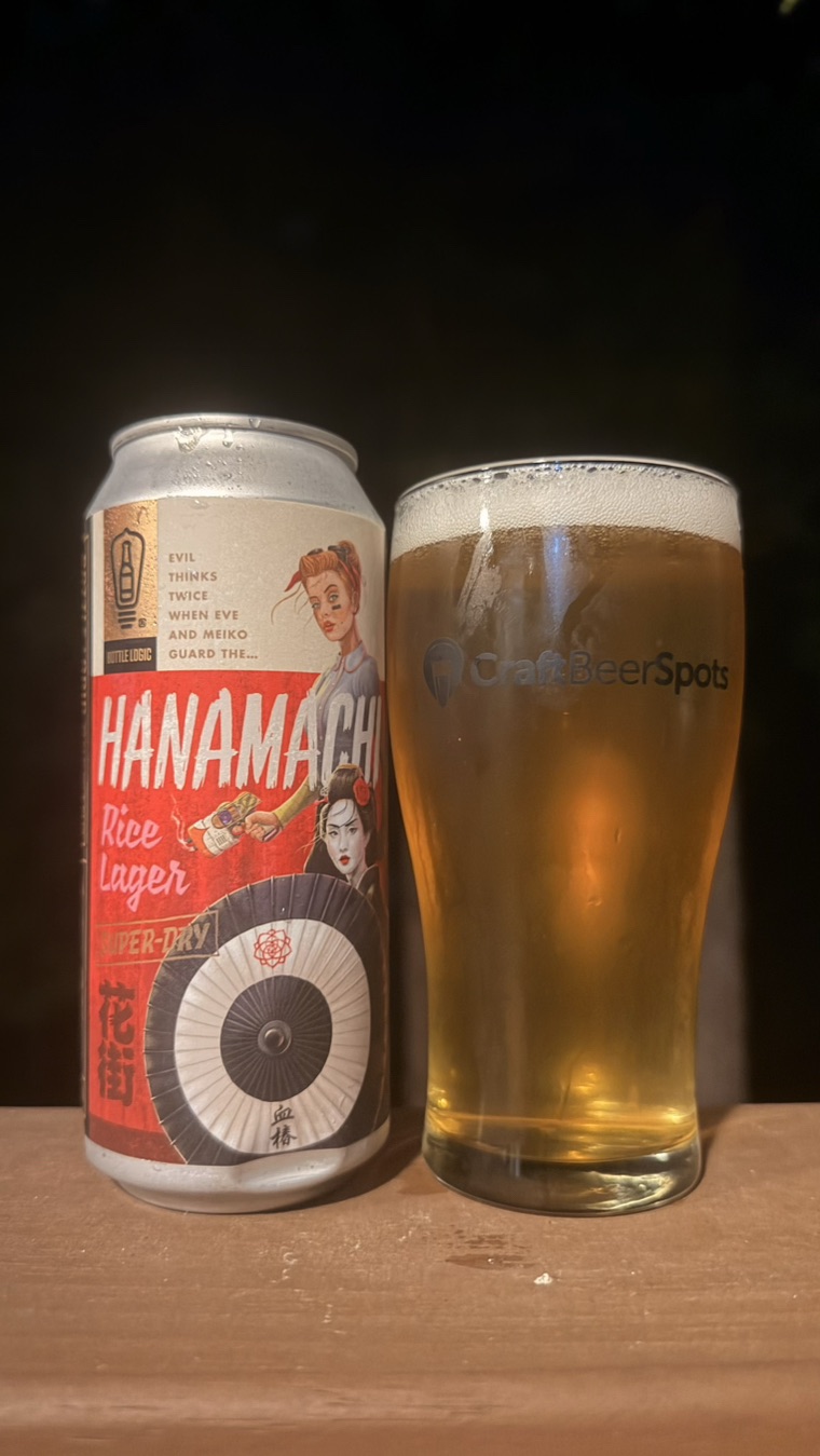 CraftBeerSpots photo of Bottle Logic Hanamachi can and beer glass