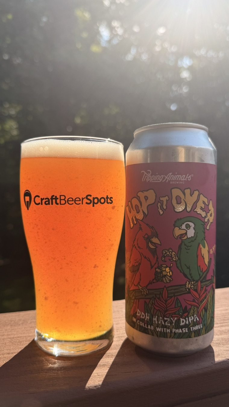 CraftBeerSpots photo of Tripping Animals and Phase Three Hop It Over can and beer