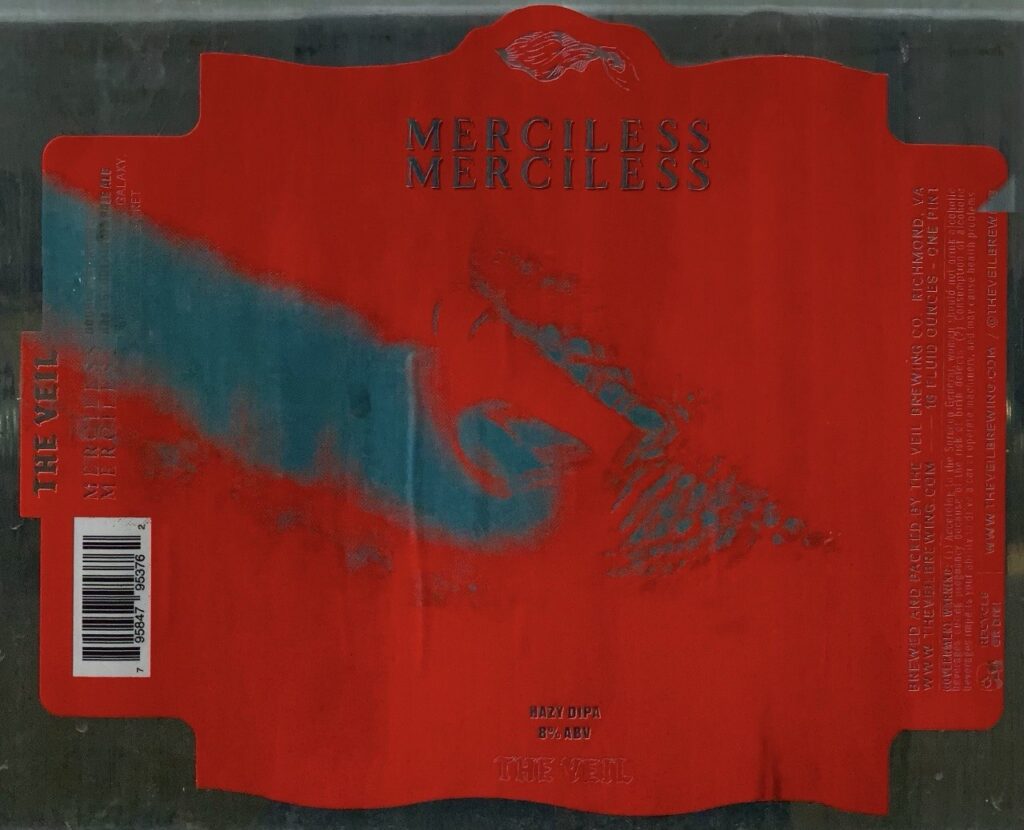 The Veil Merciless Merciless red and teal label panorama