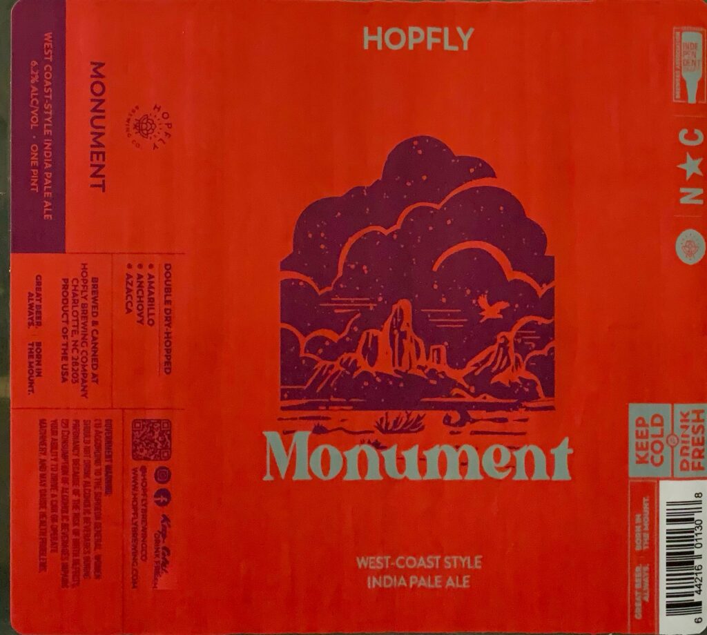 Hopfly Monument coral and purple landscape label panorama